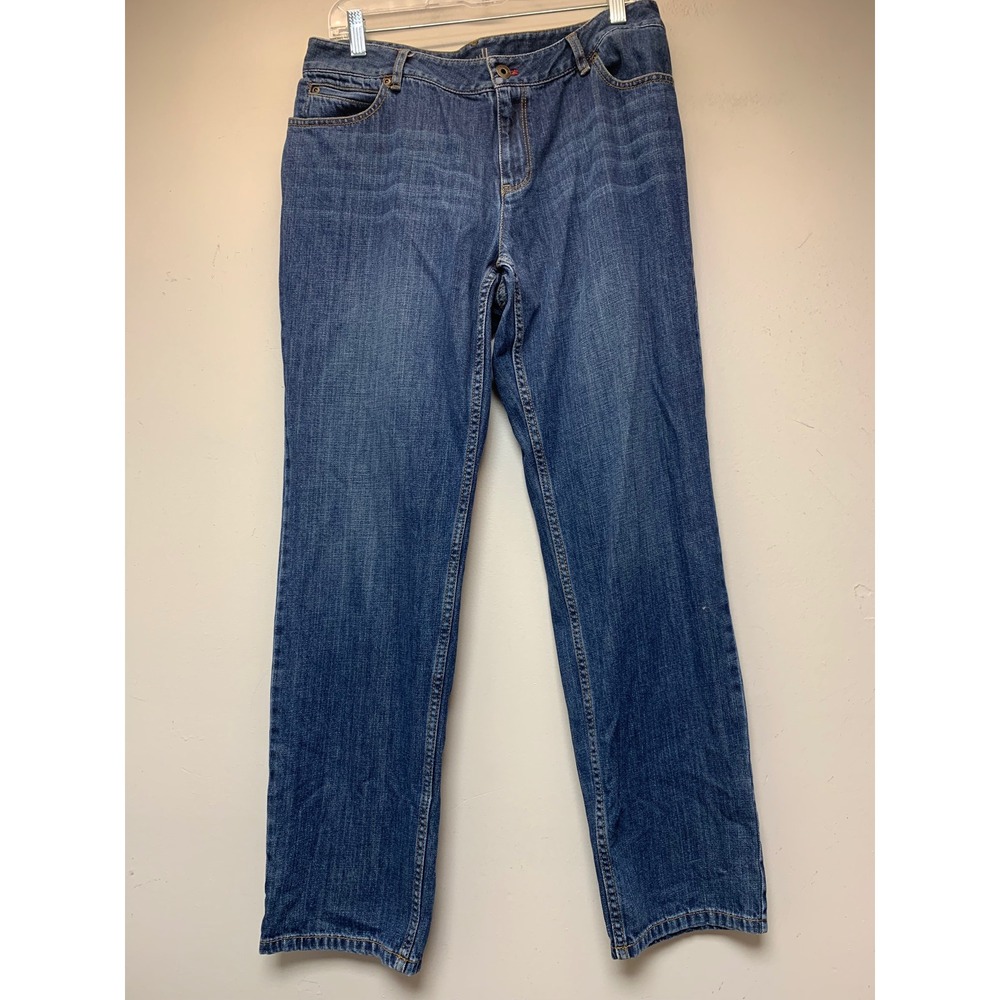 J. Jill Relaxed Boyfriend Jeans Womens 12 Blue Excellent 100% Cotton Mid Rise